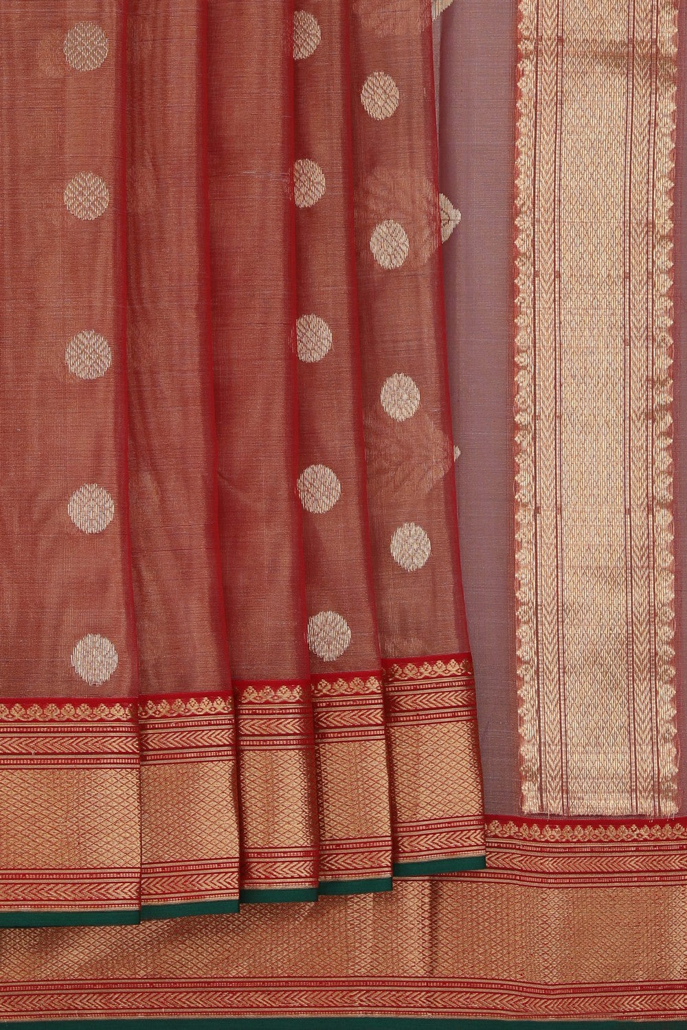 Chanderi Tissue Silk Red Saree