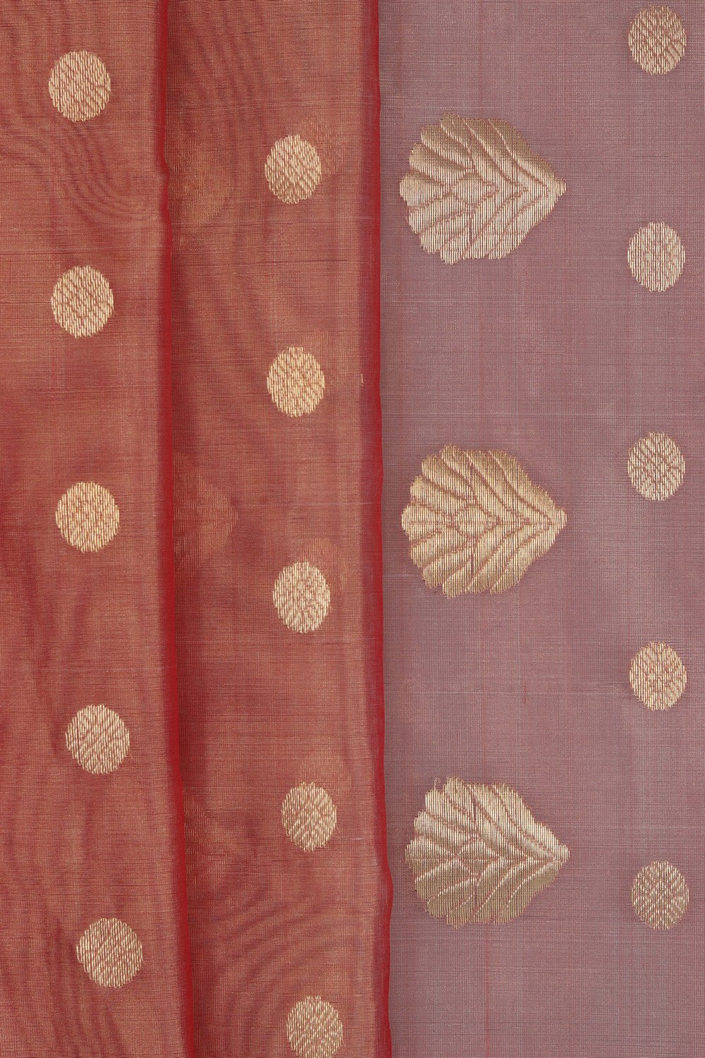 Chanderi Tissue Silk Red Saree