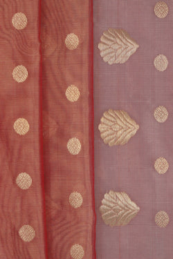 Image of Chanderi Tissue Silk Red Saree