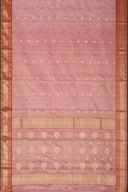 Image of Chanderi Tissue Silk Red Saree