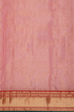 Image of Chanderi Tissue Silk Red Saree