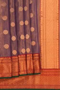 Image of Chanderi Tissue Silk Purple Saree