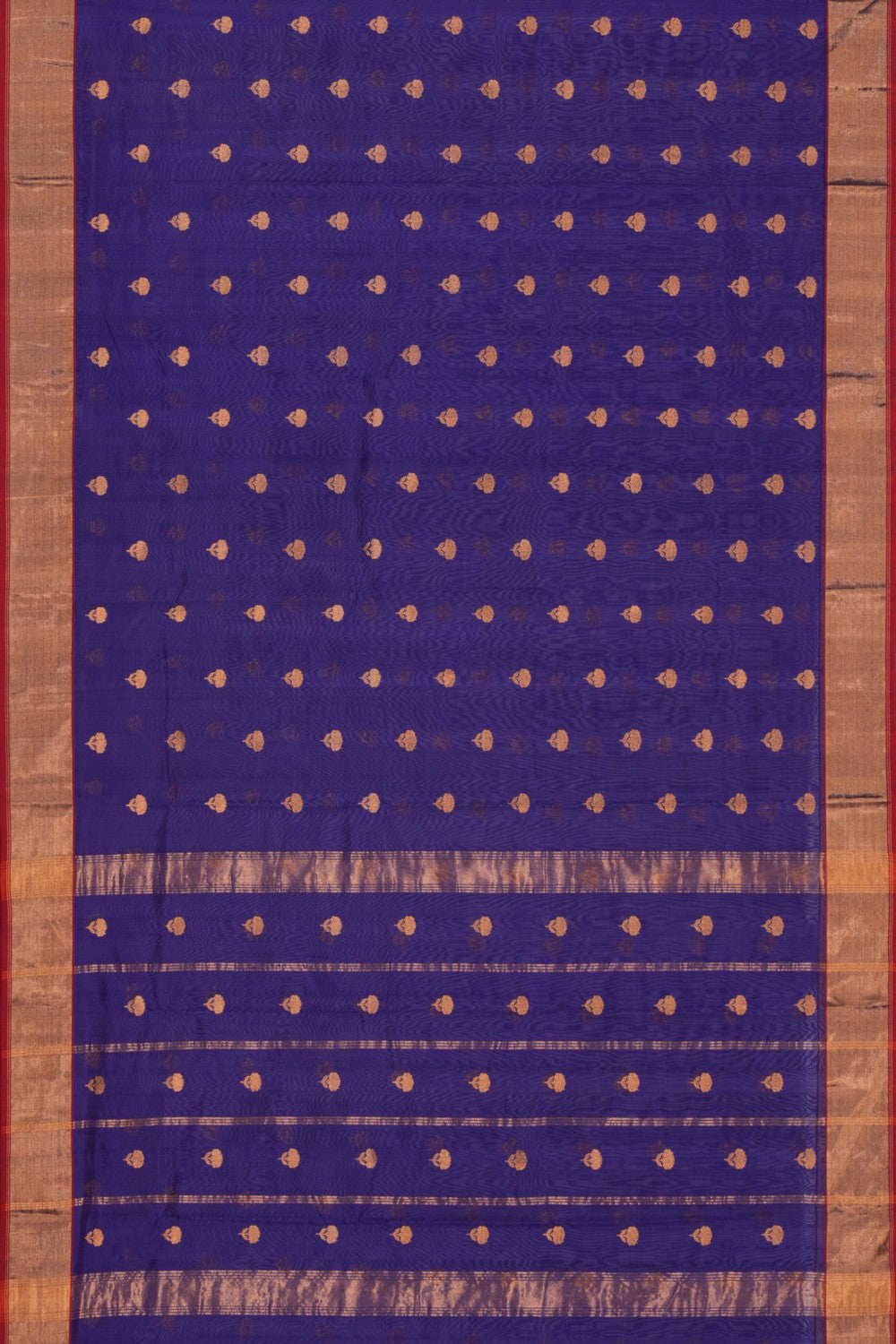 Chanderi Cotton Silk Indigo Blue Saree