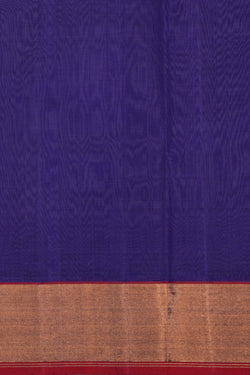 Image of Chanderi Cotton Silk Indigo Blue Saree