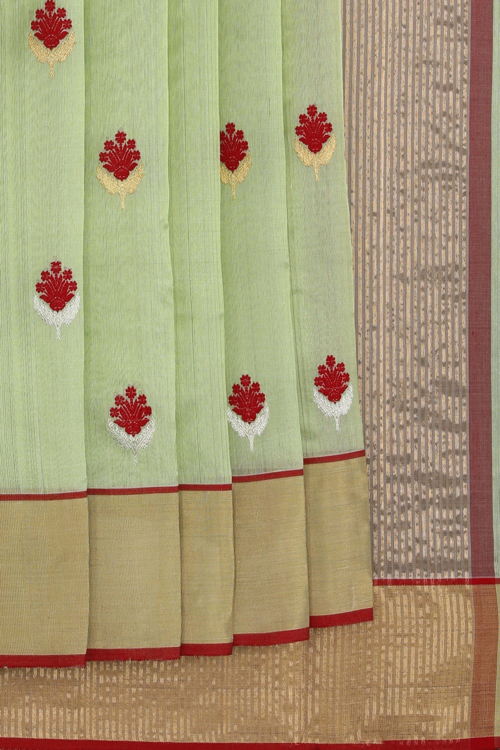 Chanderi Cotton Silk Mint-Green Saree