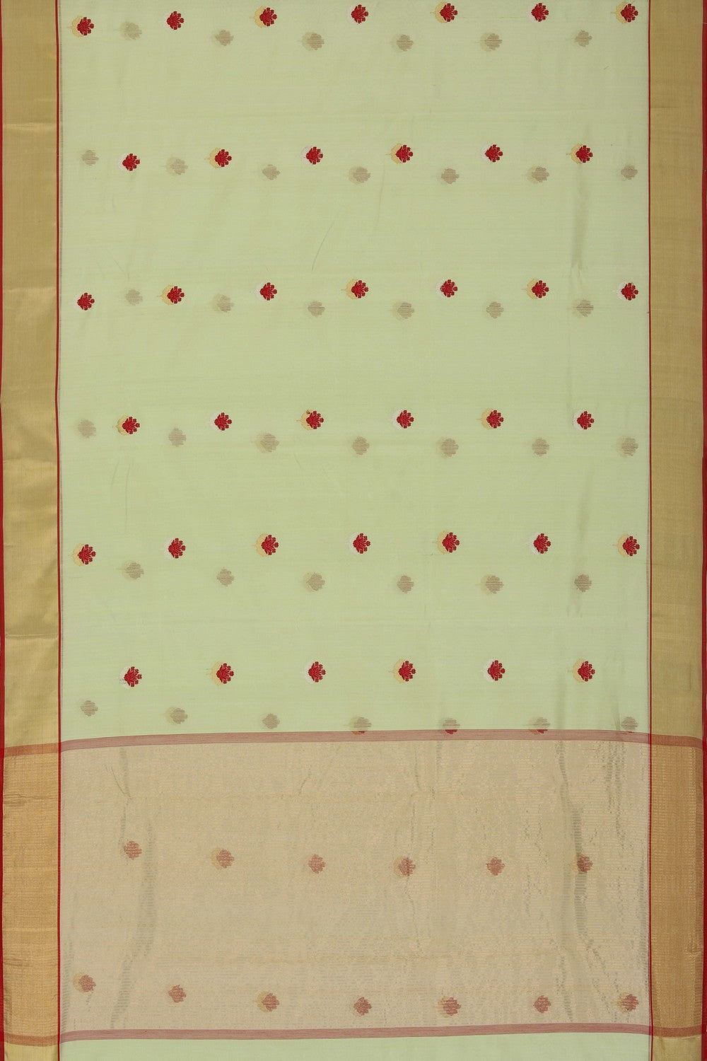 Chanderi Cotton Silk Mint-Green Saree