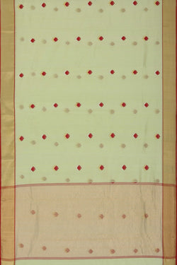 Image of Chanderi Cotton Silk Mint-Green Saree