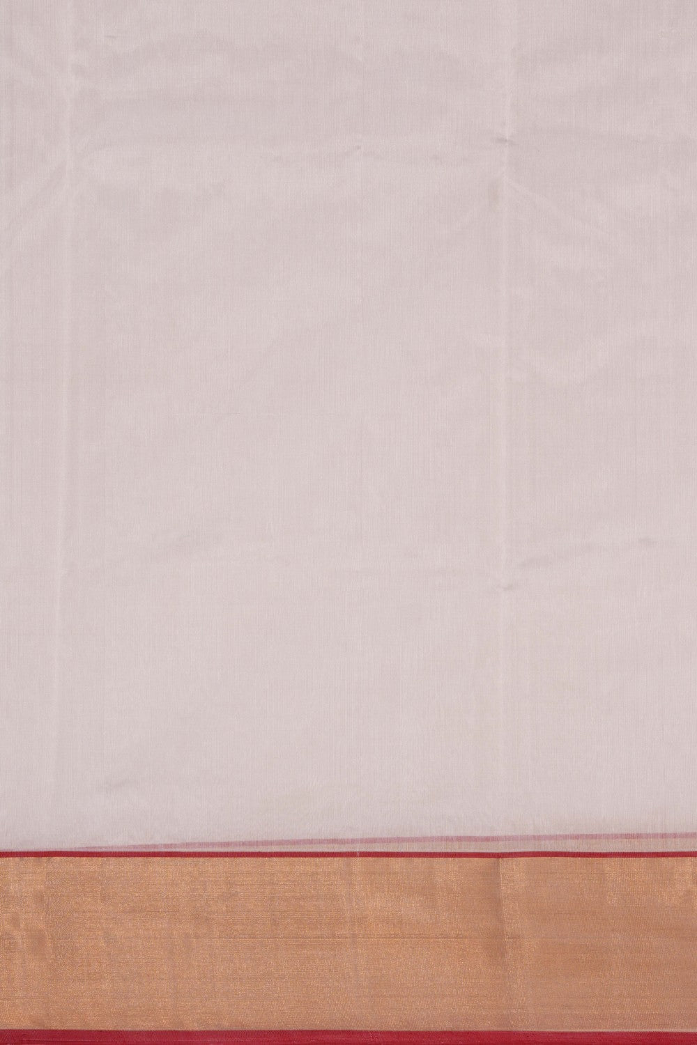 Image of Chanderi Cotton Silk Ivory Off-White Saree