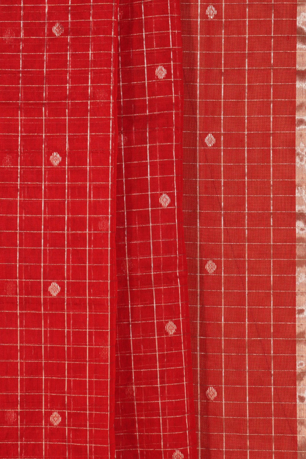 Chanderi Kattam Red Saree