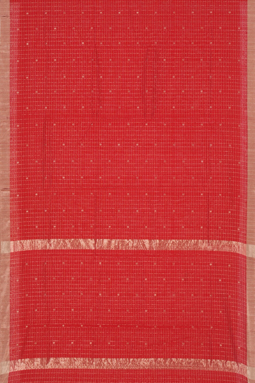 Chanderi Kattam Red Saree