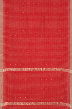 Image of Chanderi Kattam Red Saree