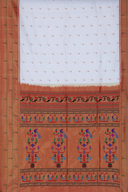 Image of Paithani White Saree