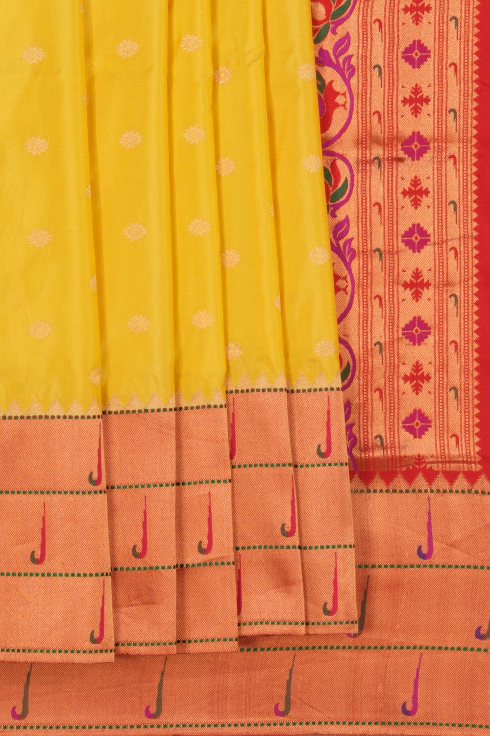 Paithani Yellow Saree