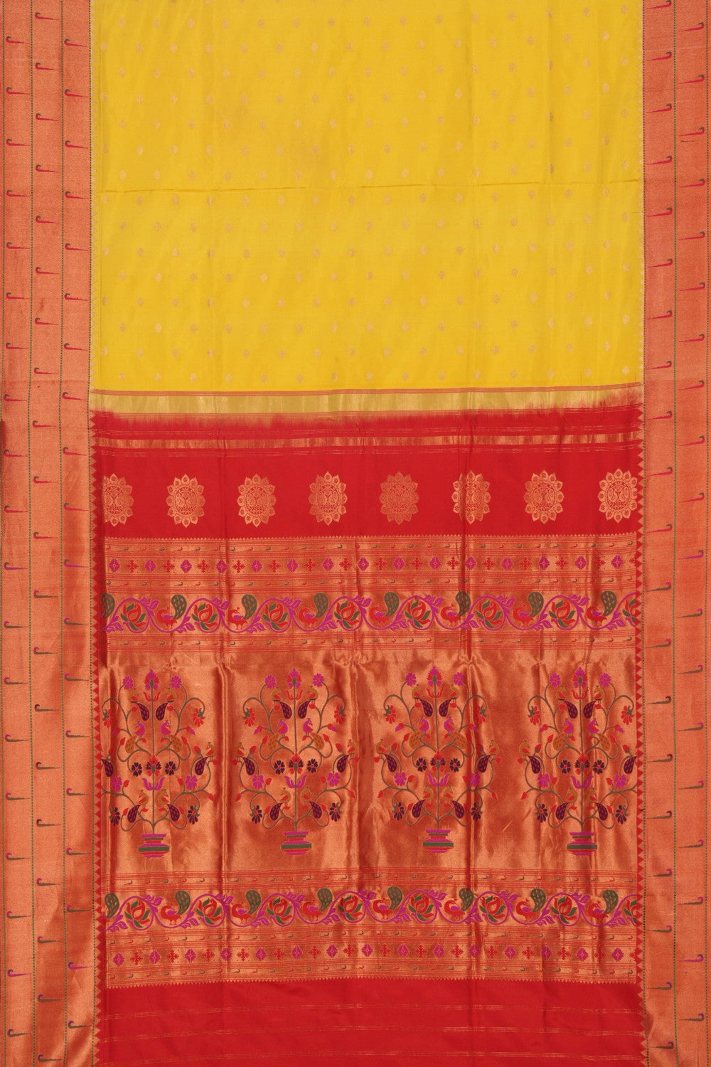 Paithani Yellow Saree