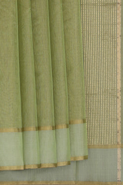 Image of Chanderi Tissue Silk Green Saree