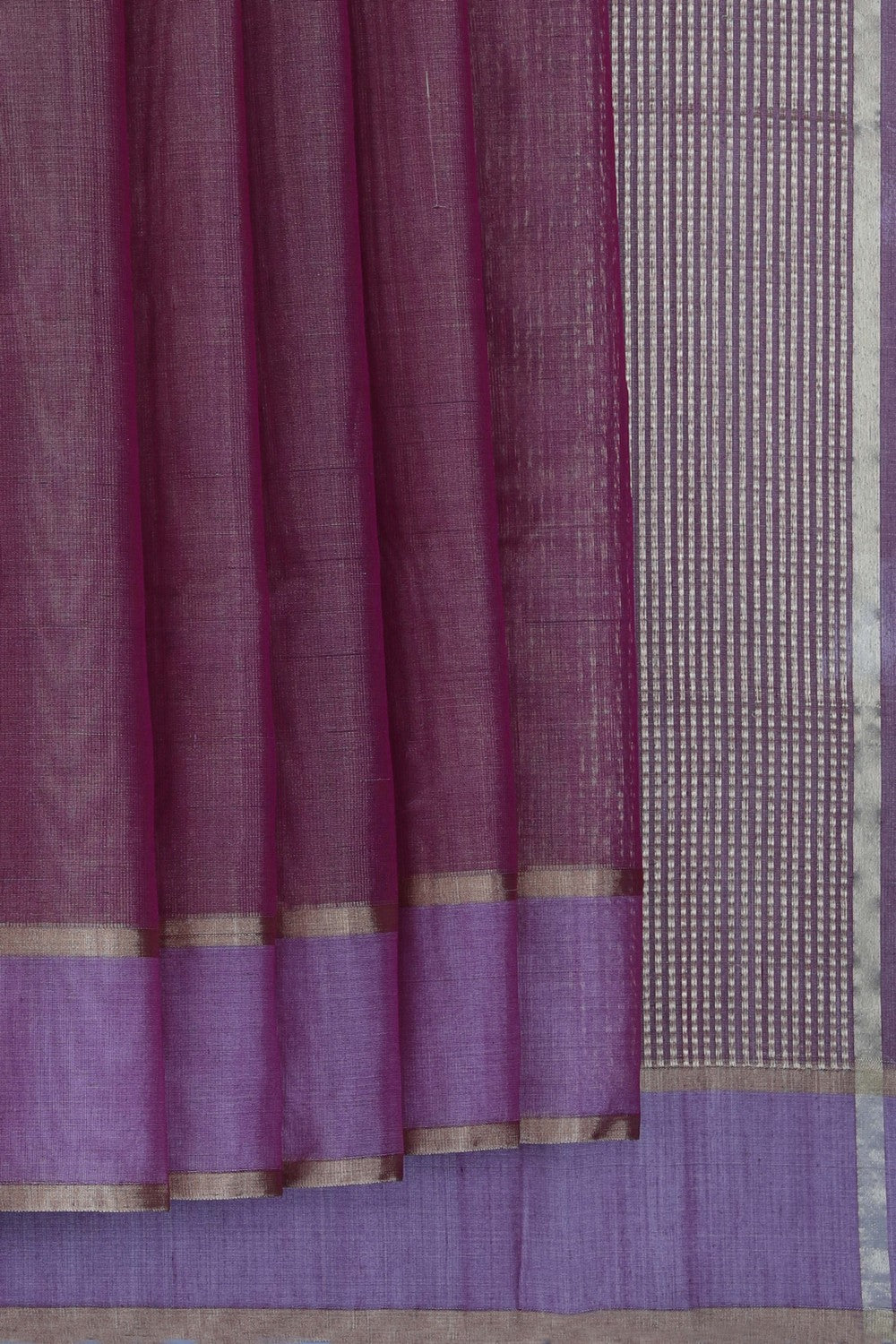 Chanderi Tissue Silk Purple Saree