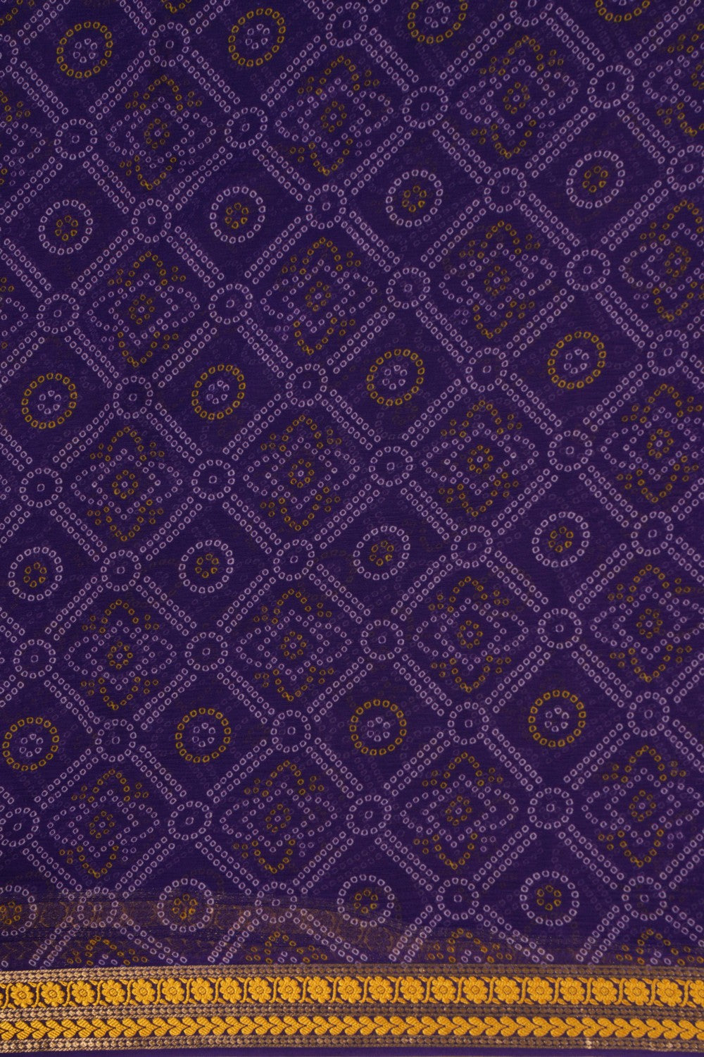 Image of Mysore Chiffon Bandhani Printed Purple Saree