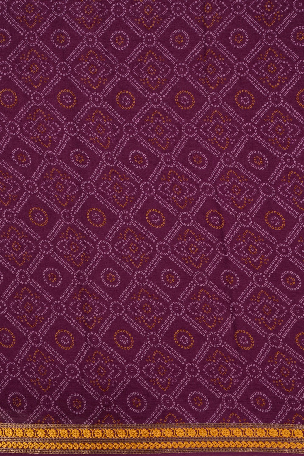 Image of Mysore Chiffon Bandhani Printed Violet Saree