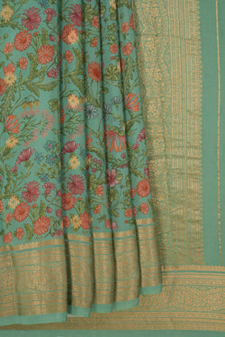 Image of Mysore Binny Crepe Silk Sea Green Saree