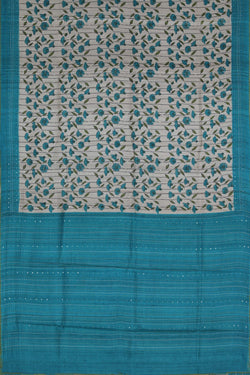 Image of Tussar Silk Embroidery Saree