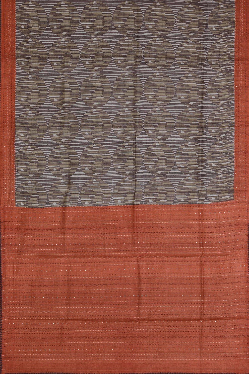 Image of Tussar Silk Embroidery Saree