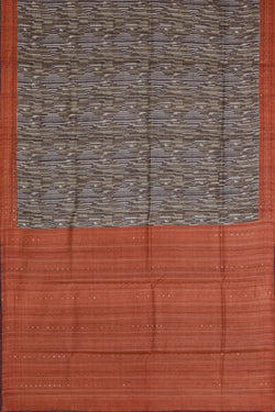 Image of Tussar Silk Embroidery Saree