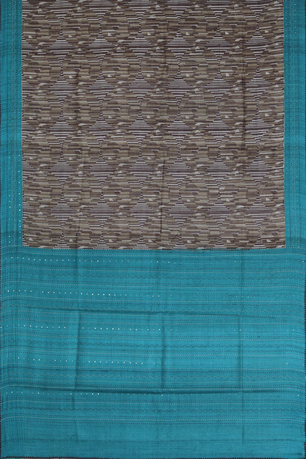 Image of Tussar Silk Embroidery Saree