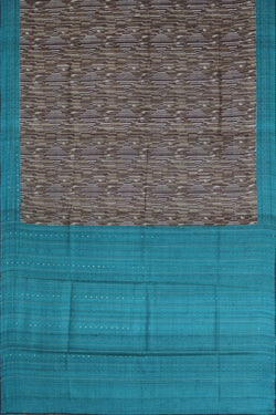 Image of Tussar Silk Embroidery Saree