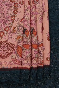 Image of Bandhani Kalamkari Pink Saree