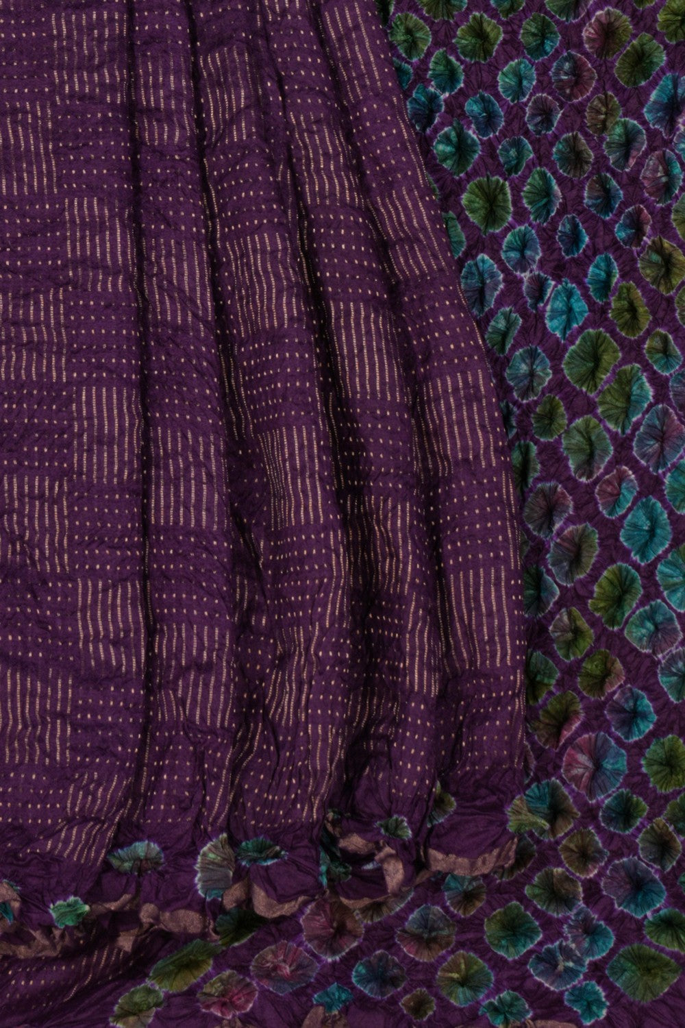 Bandhani Purple Saree