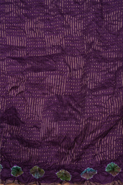 Image of Bandhani Purple Saree