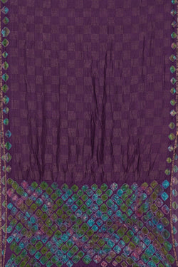 Image of Bandhani Purple Saree