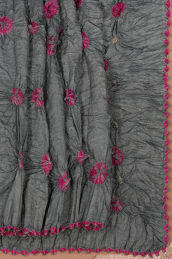 Image of Bandhani Grey Saree