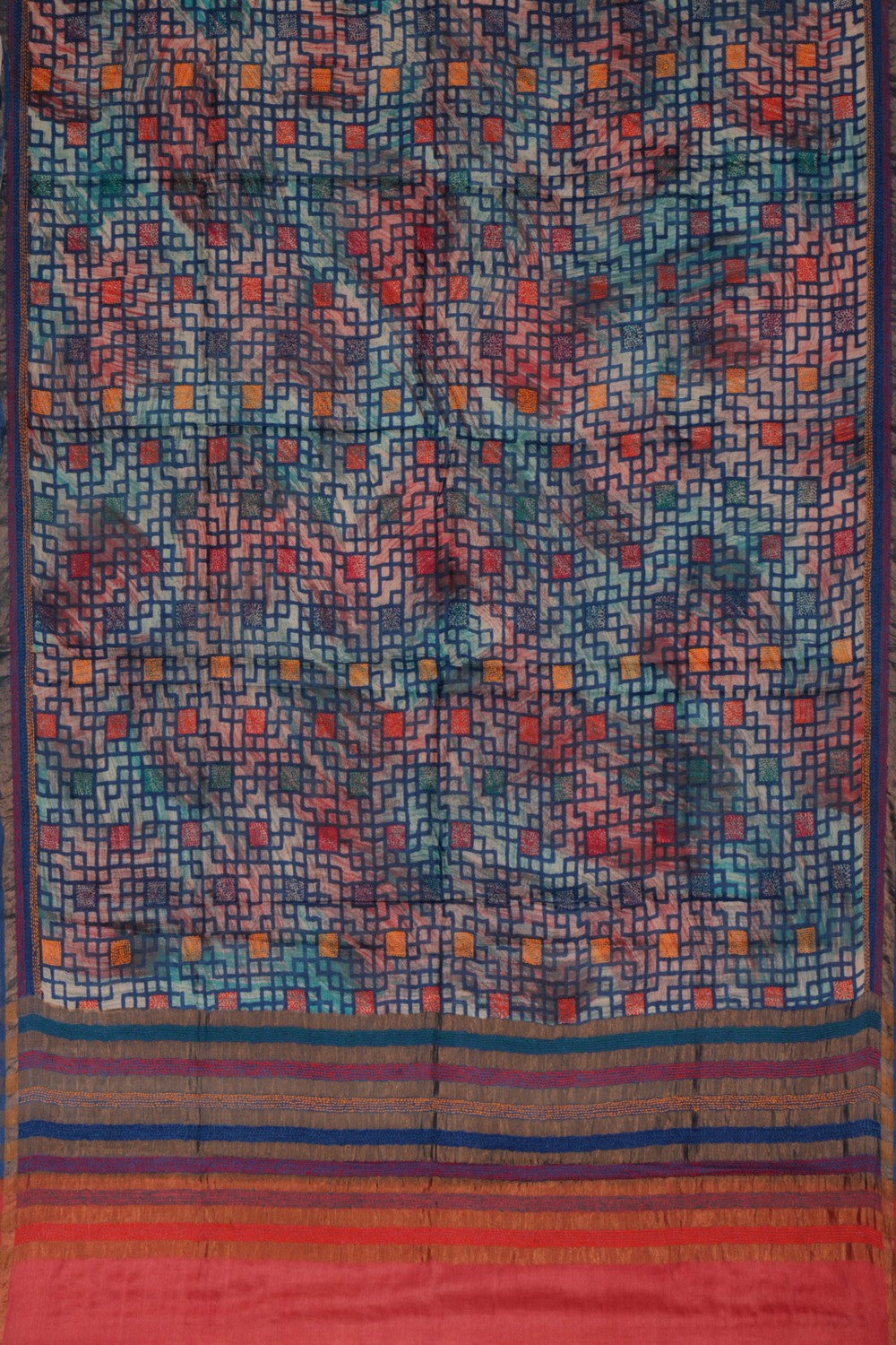 Image of Tussar Silk Unstitched Suit With Dupatta (2 Pcs Set)