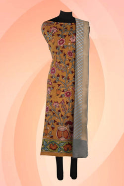 Image of Kalamkari Unstitched Suit With Dupatta (2 Pcs Set)