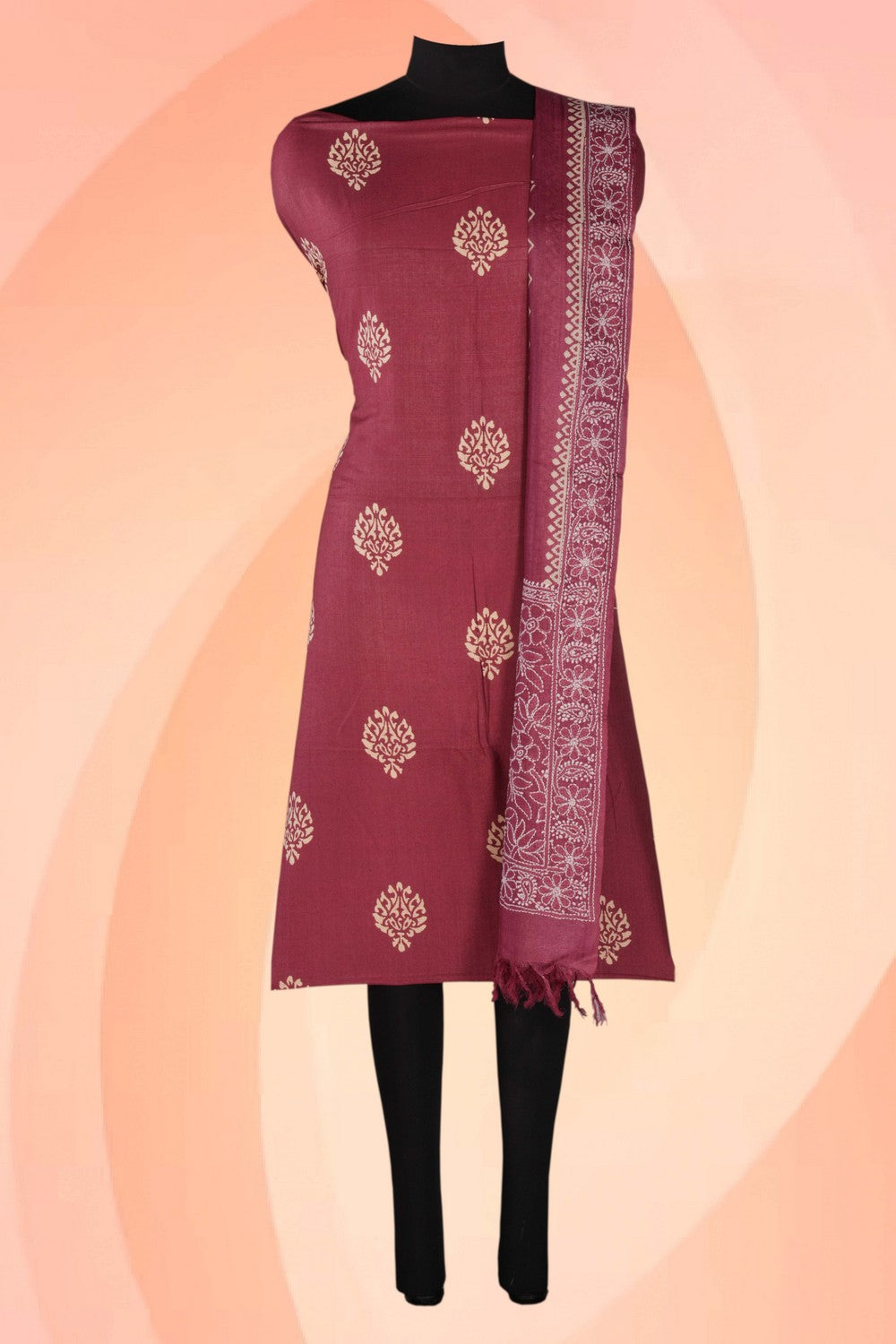 Unstitched Suit With Dupatta (2 Pcs Set)