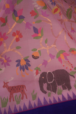 Image of Uppada Cotton Lotus Pink Saree