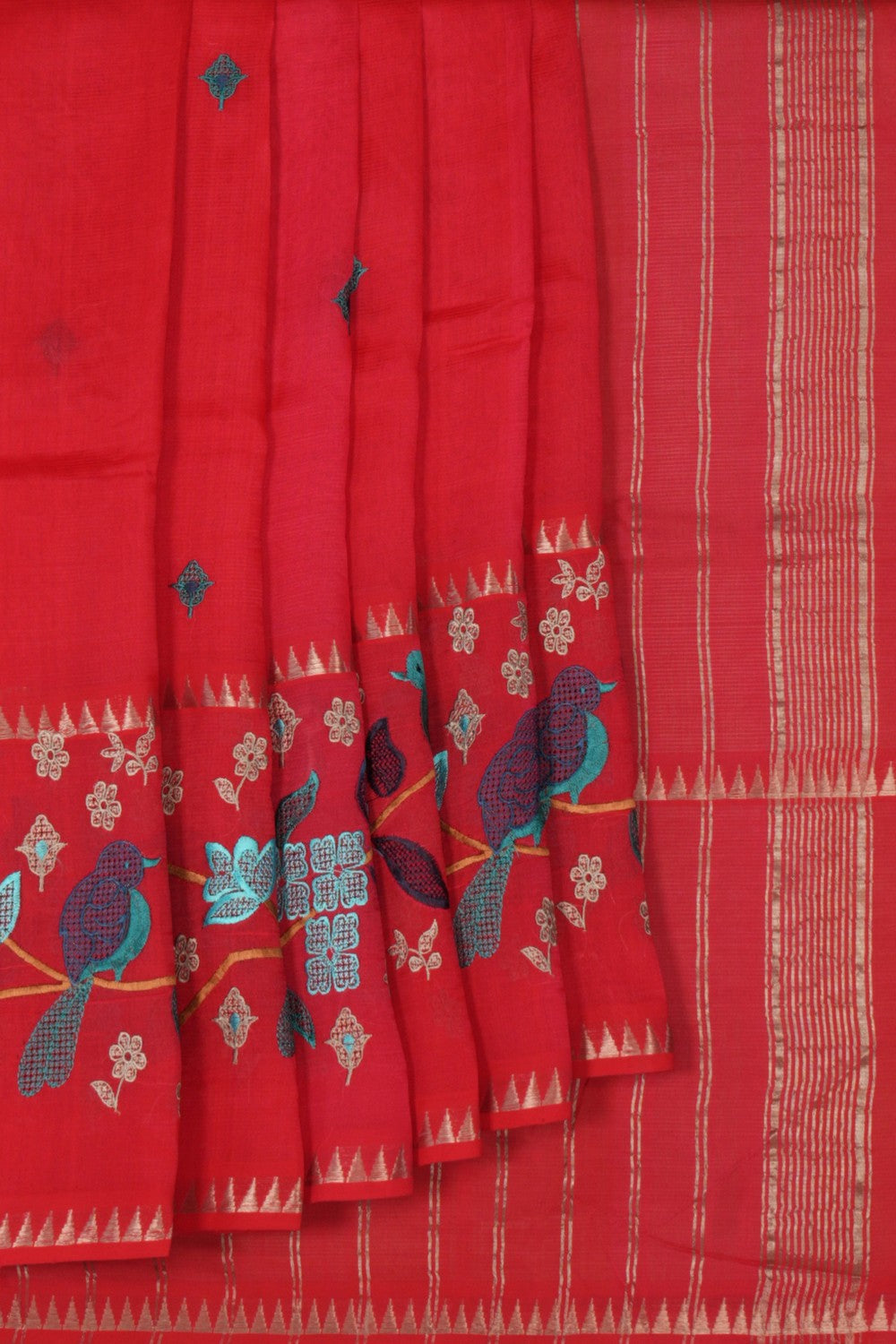 Mangalgiri embroidery saree