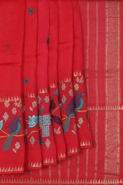 Image of Mangalgiri embroidery saree