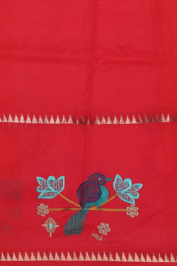 Image of Mangalgiri embroidery saree