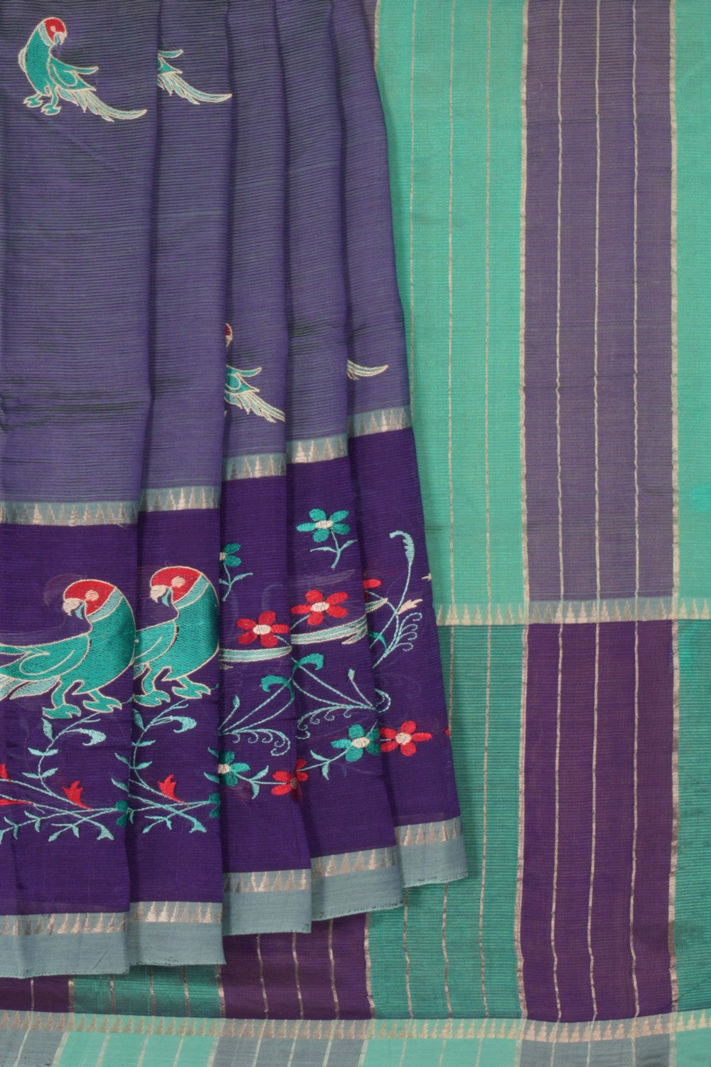 Mangalgiri embroidery saree