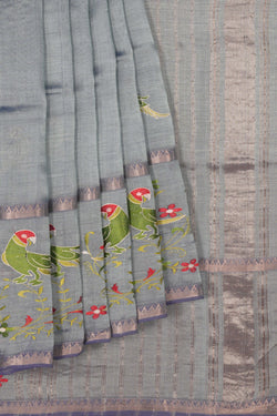 Image of Mangalgiri embroidery saree