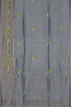 Image of Mangalgiri embroidery saree