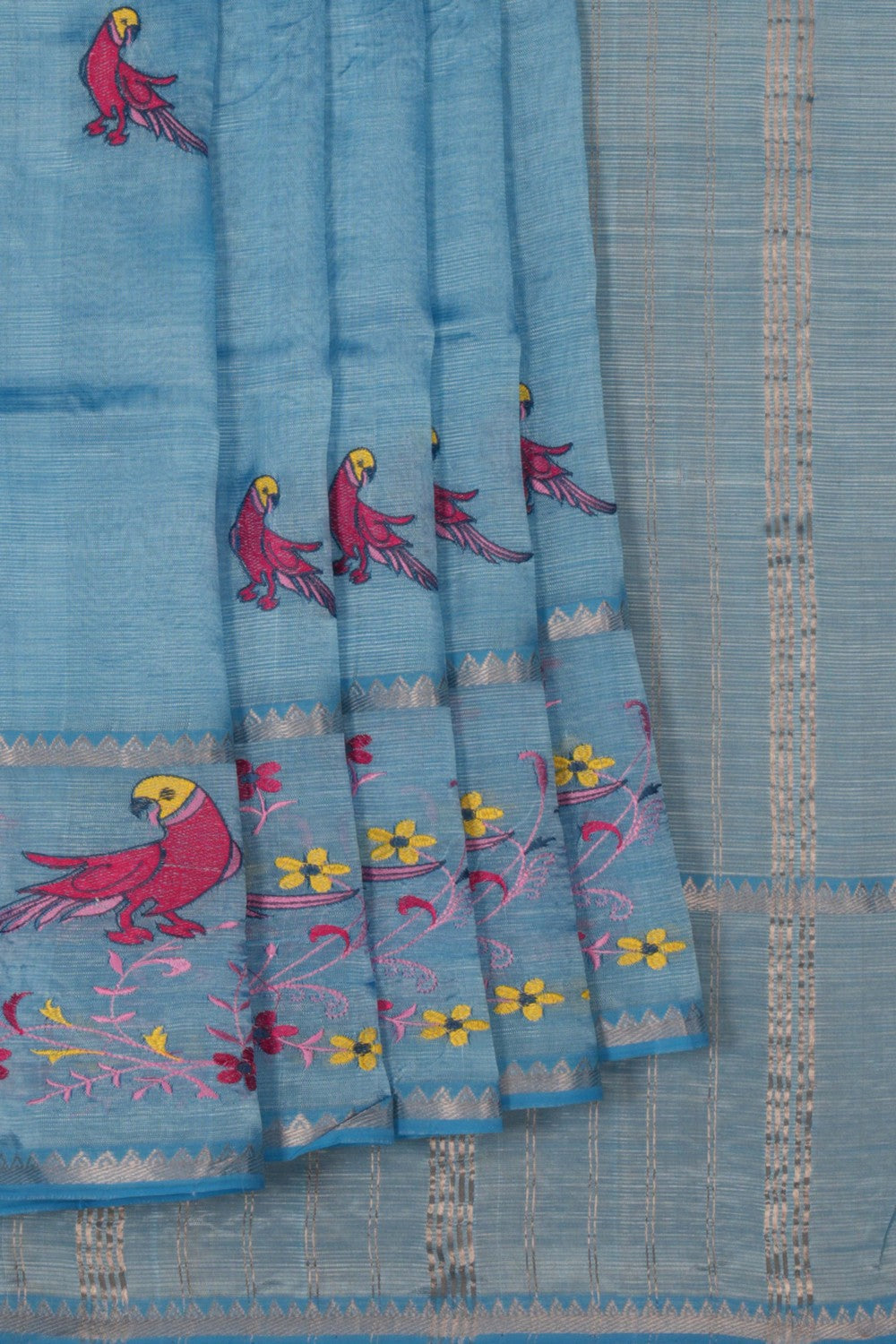 Mangalgiri embroidery saree