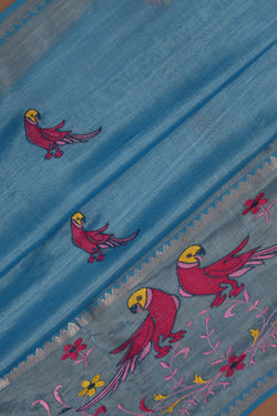 Image of Mangalgiri embroidery saree