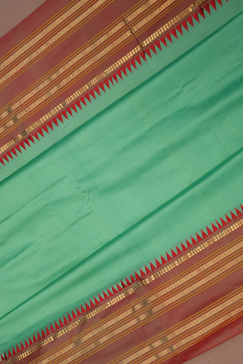 Image of Narayanpet Pure Silk Green Saree