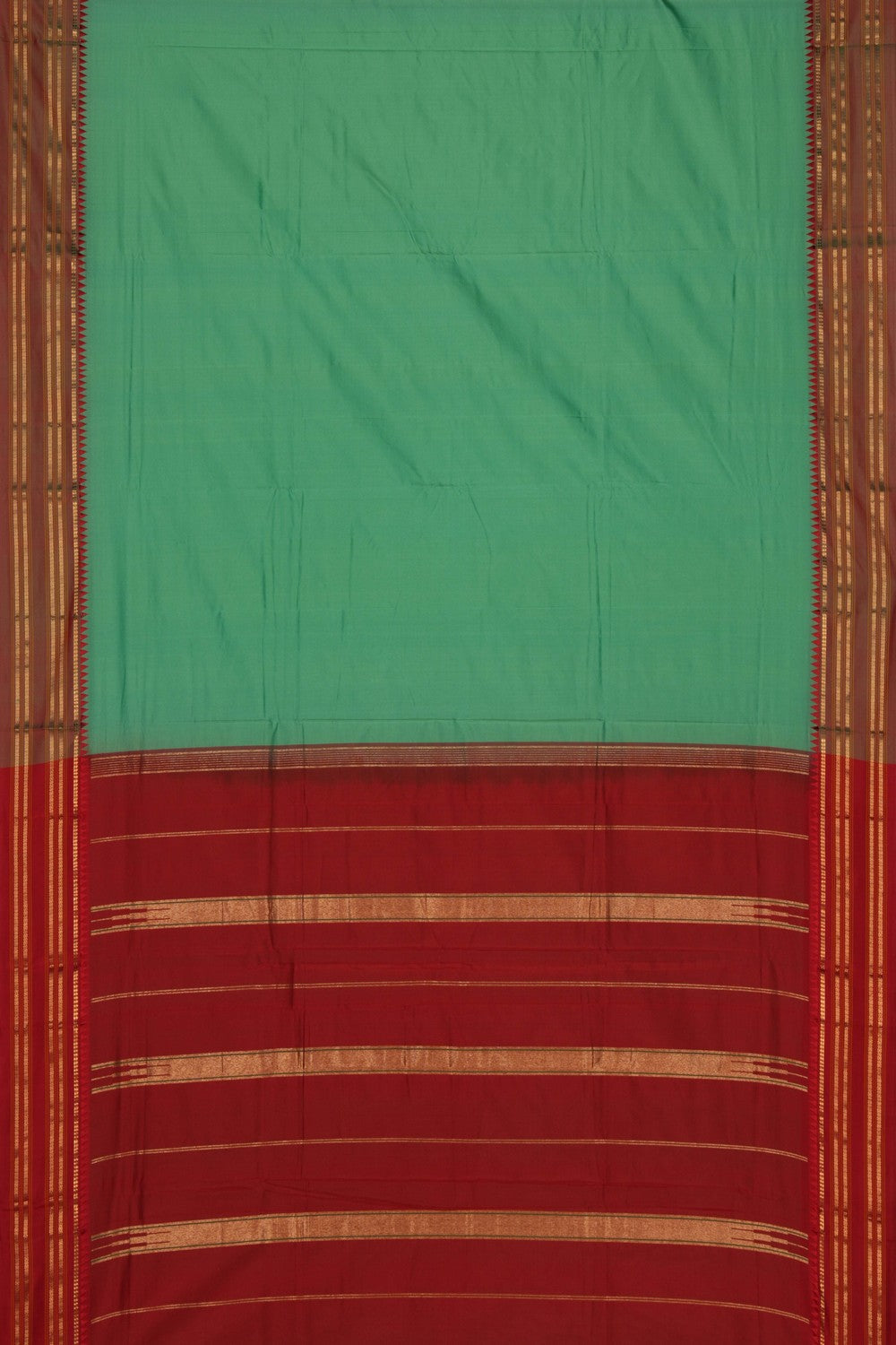 Image of Narayanpet Pure Silk Green Saree