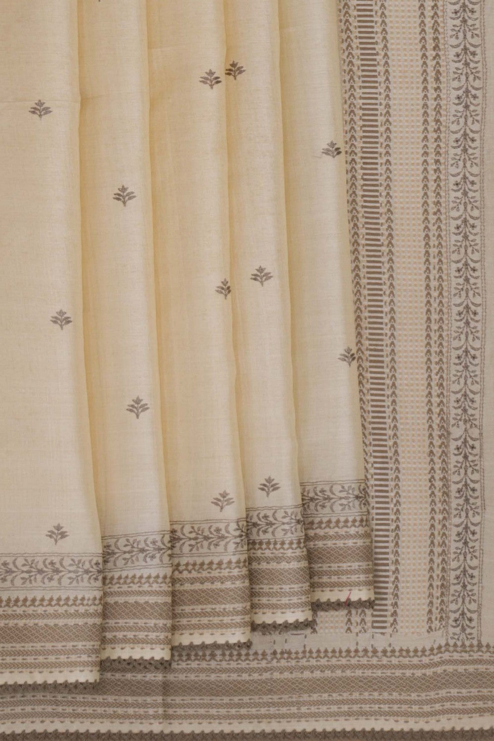 Tussar Silk Embroidery Saree