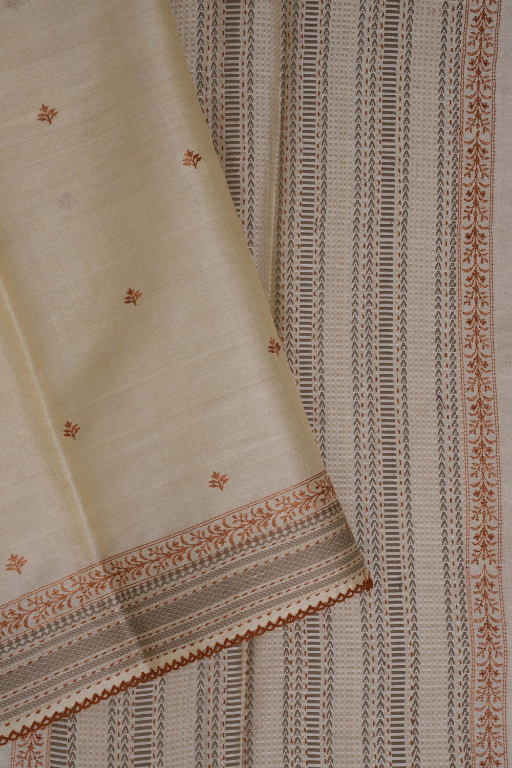 Tussar Silk Embroidery Saree