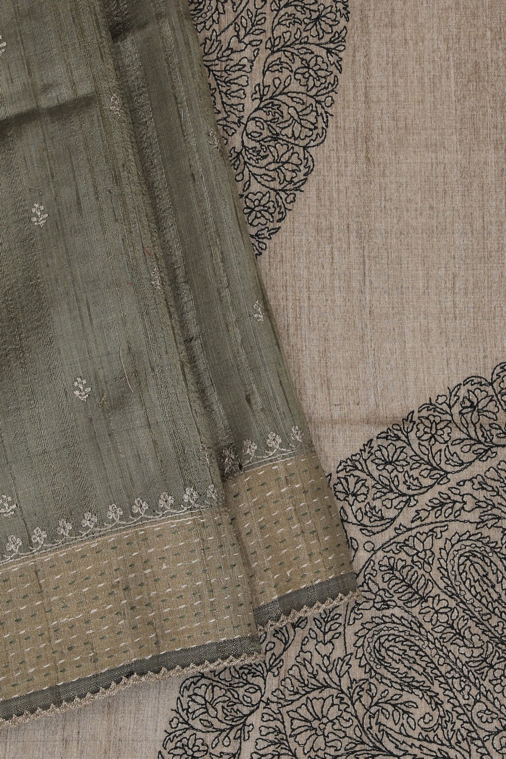 Tussar Silk Embroidery Saree